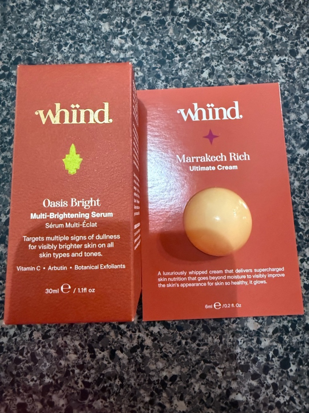 Whind Oasis Bright Multi-Brightening Serum and ultimate cream bundle